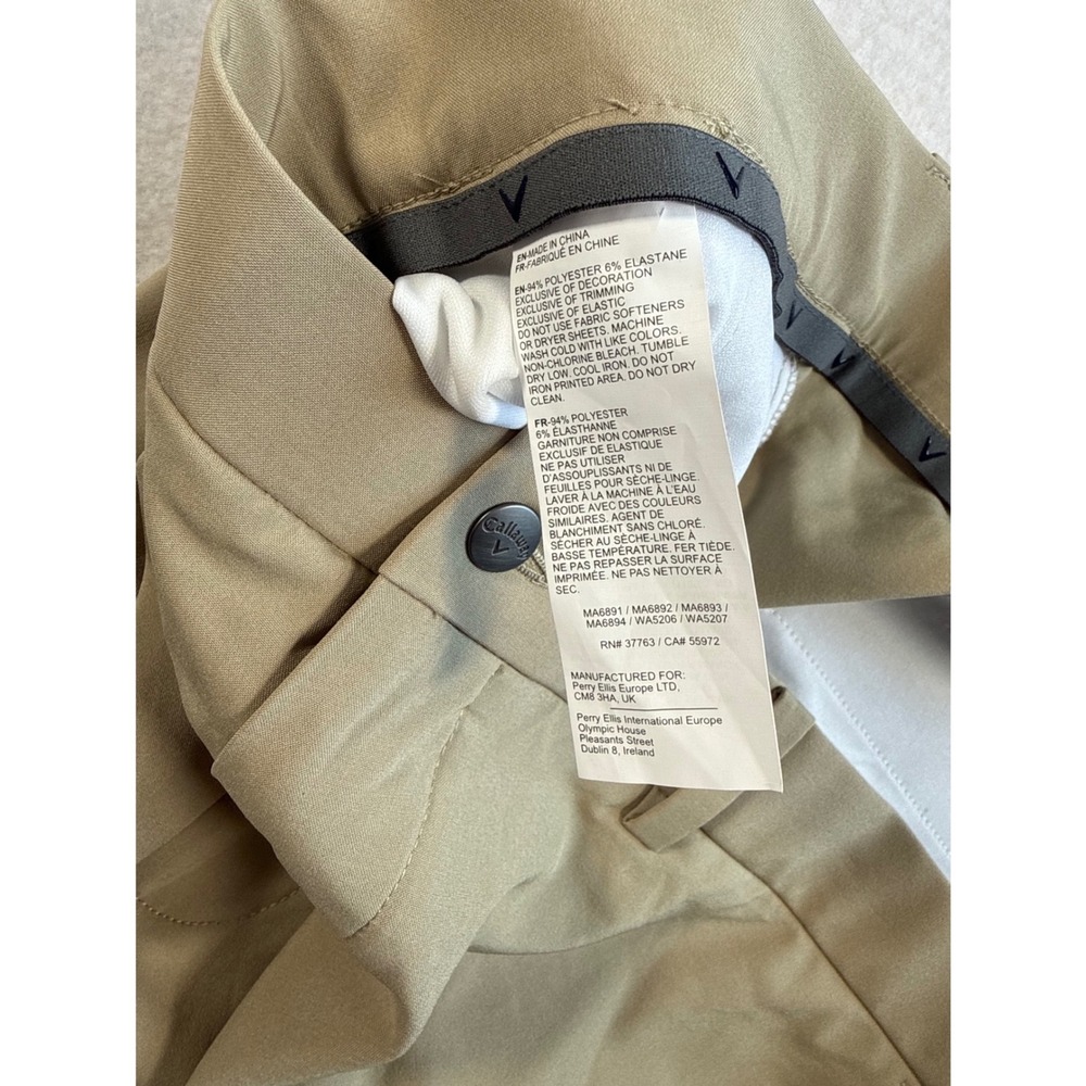 Callaway Opti-Dri Golf Shorts Men 40W Chinchilla Tan Stretch UPF 50 CGBSE0W5 NEW - Picture 8 of 9
